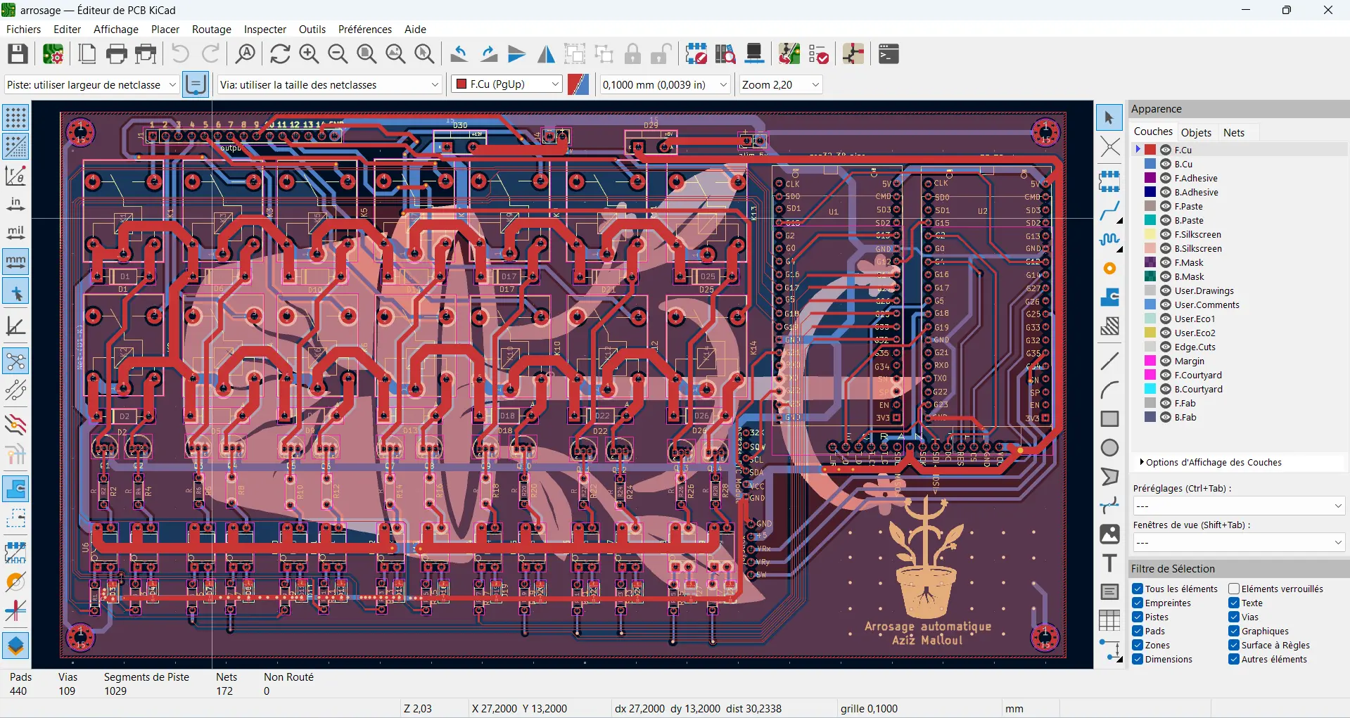 Routage de la carte (KiCad)