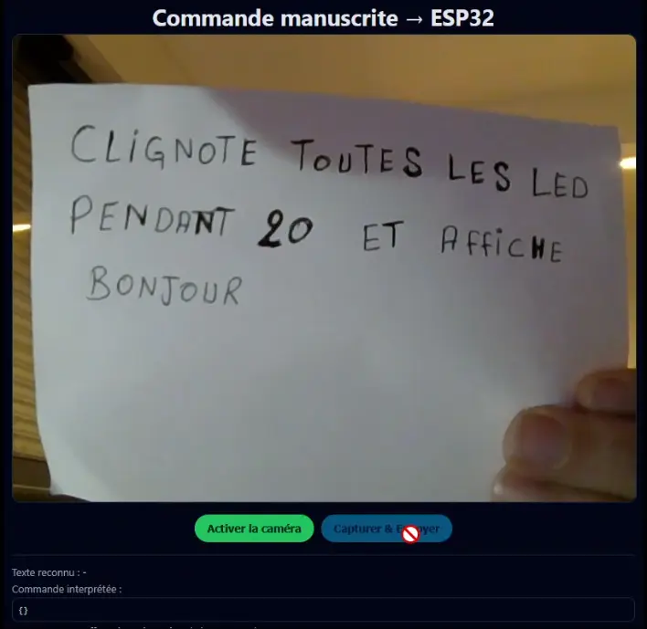 Figure 3 — UI web : feuille manuscrite capturée